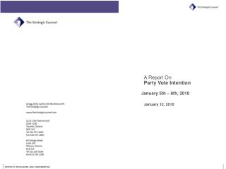 A Report On Party Vote Intention