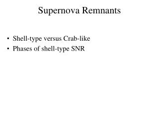 Supernova Remnants