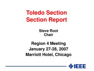 Toledo Section Section Report