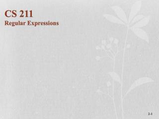 CS 211 Regular Expressions