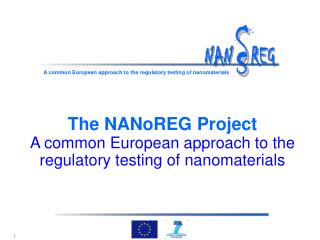 The NANoREG Project A common European approach to the regulatory testing of nanomaterials