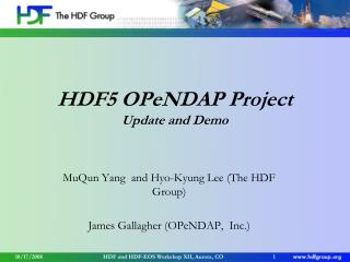 HDF5 OPeNDAP Project Update and Demo