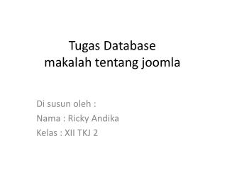 Tugas Database makalah tentang joomla