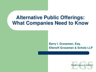 Alternative Public Offerings: What Companies Need to Know