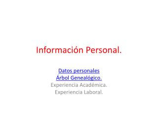 Información Personal.
