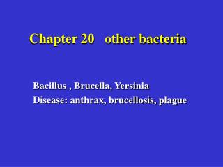 Chapter 20 other bacteria