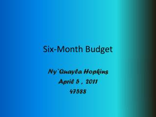 Six-Month Budget