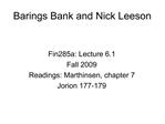 Barings Bank and Nick Leeson