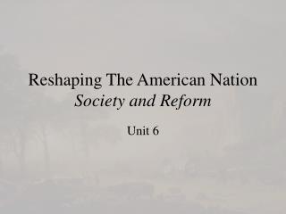 Reshaping The American Nation Society and Reform