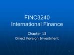 FINC3240 International Finance