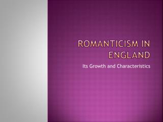 Romanticism in England