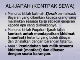 AL-IJARAH (KONTRAK SEWA)