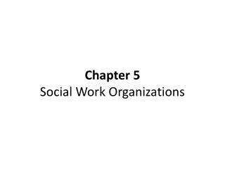 Chapter 5 Social Work Organizations