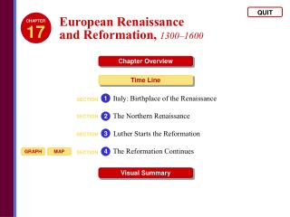 European Renaissance and Reformation , 1300–1600
