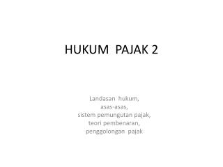 HUKUM PAJAK 2