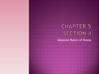 Chapter 5 section 4