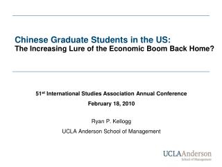 Chinese Graduate Students in the US: The Increasing Lure of the Economic Boom Back Home?
