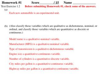 Homework #1	Score____________