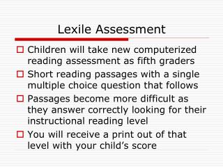 Lexile Assessment