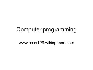 Computer programming