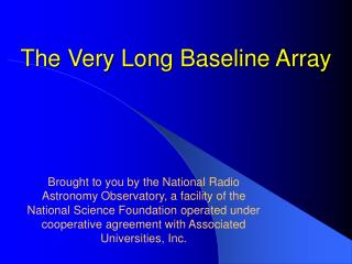 The Very Long Baseline Array