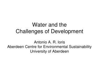 Water and the Challenges of Development