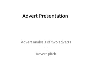 Advert Presentation