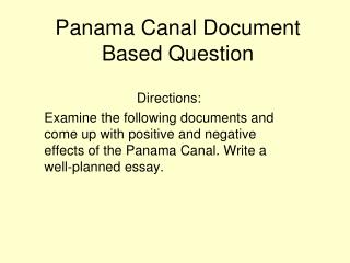Panama Canal Document Based Question