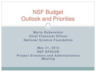 NSF Budget Outlook and Priorities