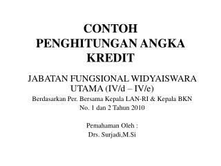 CONTOH PENGHITUNGAN ANGKA KREDIT