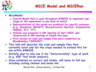 MICE Model and MICERun