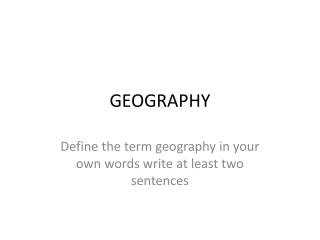 GEOGRAPHY