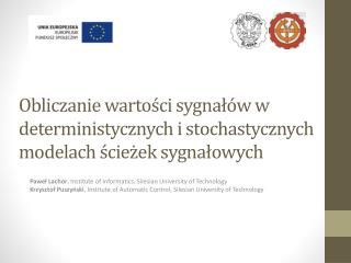 Obliczanie wartości sygnałów w deterministycznych i stochastycznych modelach ścieżek sygnałowych