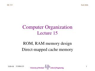 Computer Organization Lecture 15