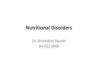 Nutritional Disorders