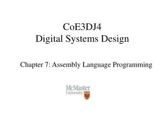 CoE3DJ4 Digital Systems Design