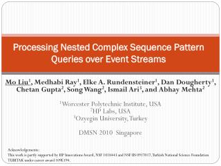 Processing Nested Complex Sequence Pattern Queries over Event Streams