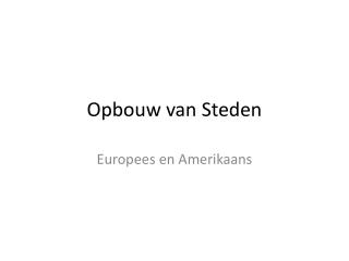 Opbouw van Steden