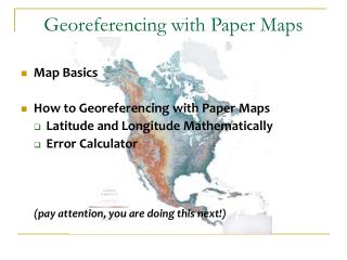 Georeferencing with Paper Maps