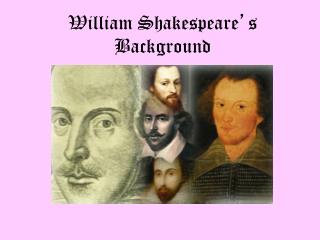 William Shakespeare ’ s Background