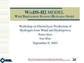 W in DS-H2 MODEL W ind D eployment S ystems H ydrogen Model