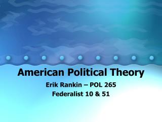 American Political Theory