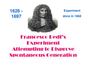 Francesco Redi’s Experiment Attempting to Disprove Spontaneous Generation