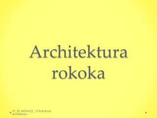 Architektura rokoka