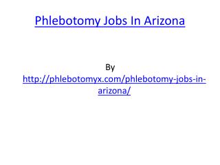 Phlebotomy Jobs In Arizona