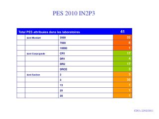 PES 2010 IN2P3
