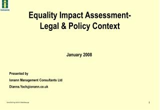 Equality Impact Assessment- Legal &amp; Policy Context