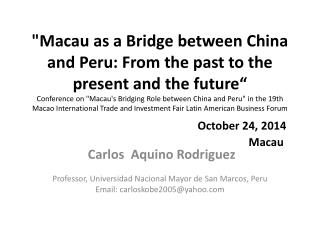 Carlos Aquino Rodriguez Professor, Universidad Nacional Mayor de San Marcos, Peru