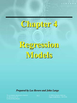 Chapter 4 Regression Models