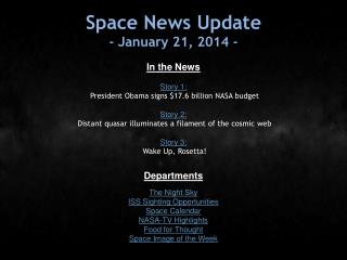 Space News Update - January 21, 2014 -